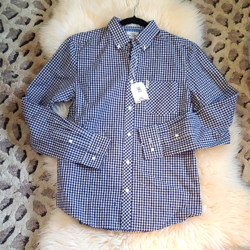 Men's Black and White Checkered Shirt